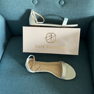Ivory satin wedding sandals FLAT